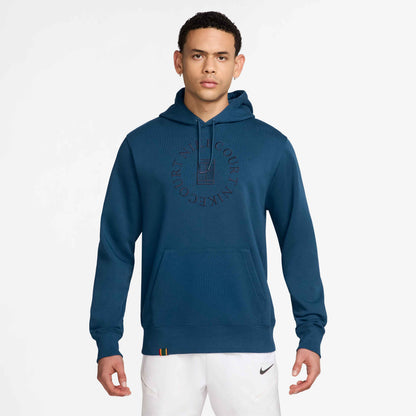 Nike Men's NikeCourt Dri-FIT Heritage Fleece Pull-Over Hoodie - Blue Force - HM6759-415