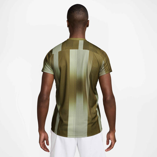 Nike Men's NikeCourt Dri-FIT Victory Top Print - Olive - HM6505-368