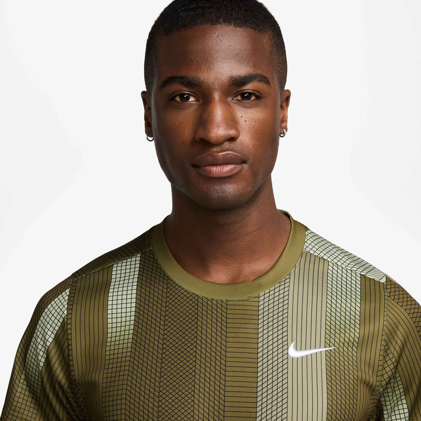 Nike Men's NikeCourt Dri-FIT Victory Top Print - Olive - HM6505-368