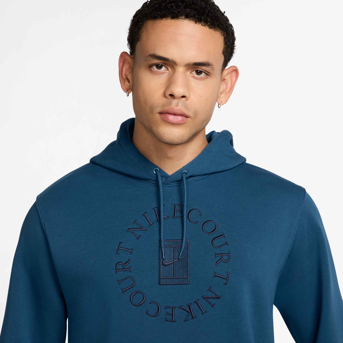 Nike Men's NikeCourt Dri-FIT Heritage Fleece Pull-Over Hoodie - Blue Force - HM6759-415