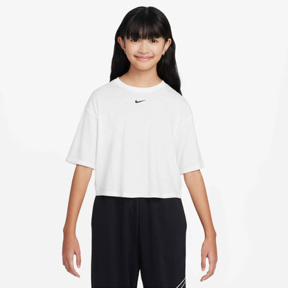Nike Girl's Dri-FIT One Loose Short Sleeve Top - White - FZ5602-100