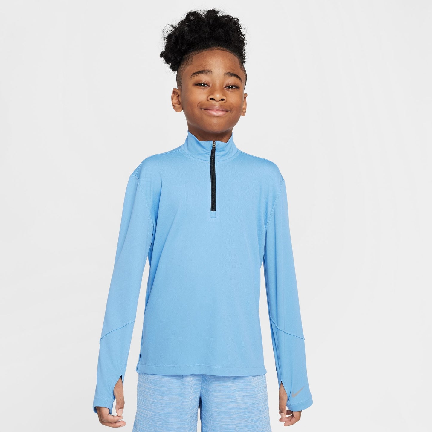 Nike Boy's Dri-FIT UV Multi Long Sleeve Half Zip Top - Blue - FN8375-489