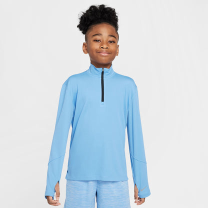 Nike Boy's Dri-FIT UV Multi Long Sleeve Half Zip Top - Blue - FN8375-489
