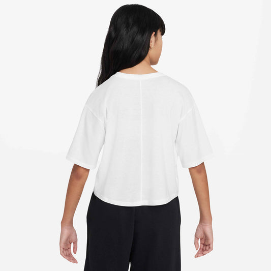 Nike Girl's Dri-FIT One Loose Short Sleeve Top - White - FZ5602-100