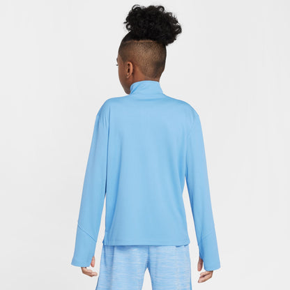 Nike Boy's Dri-FIT UV Multi Long Sleeve Half Zip Top - Blue - FN8375-489