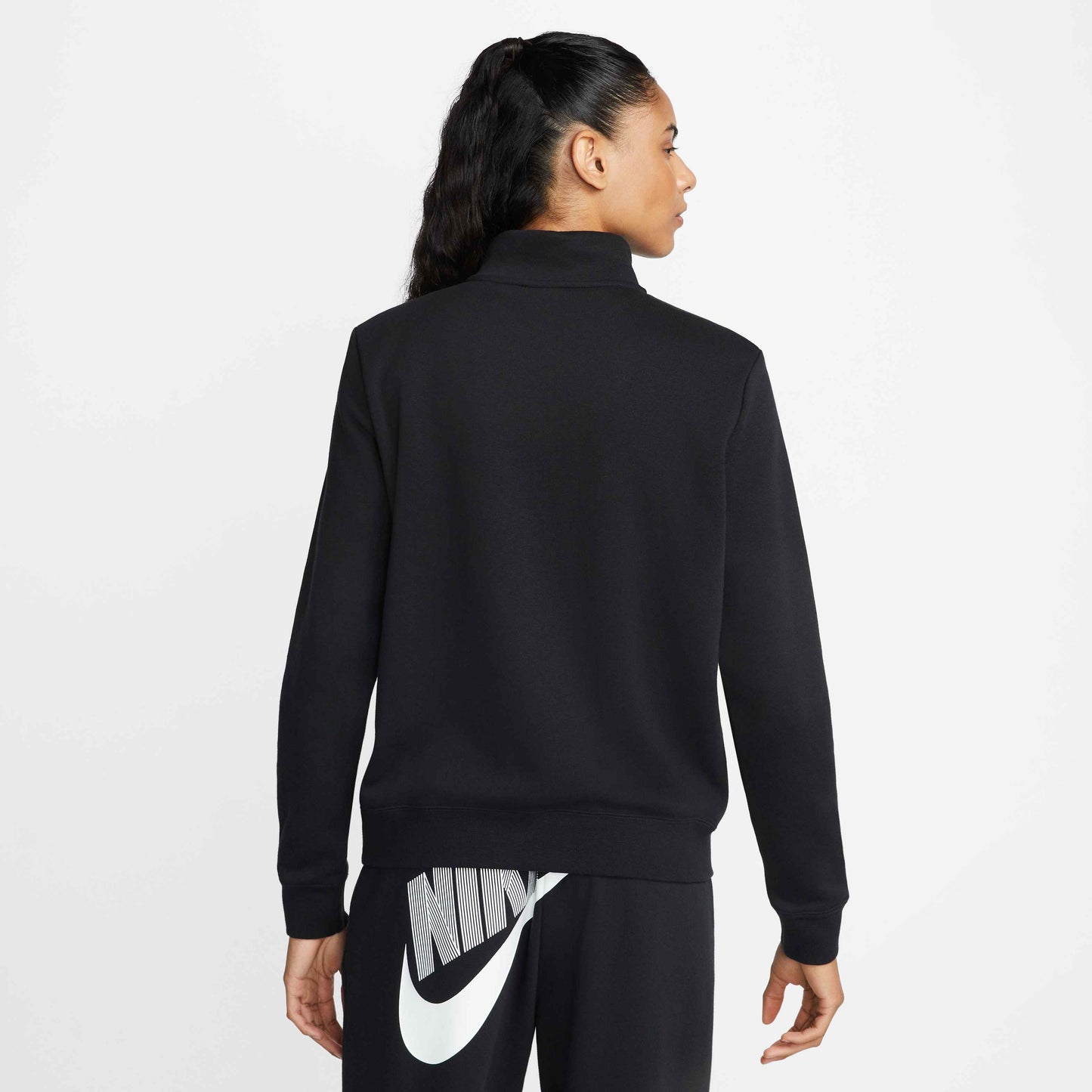 Nike Women's Sportswear Club Fleece Quater Zip - Black - DQ5838-010