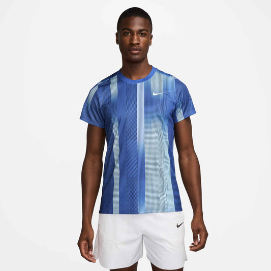 Nike Men's NikeCourt Dri-FIT Victory Top Print - Comet Blue - HM6505-411