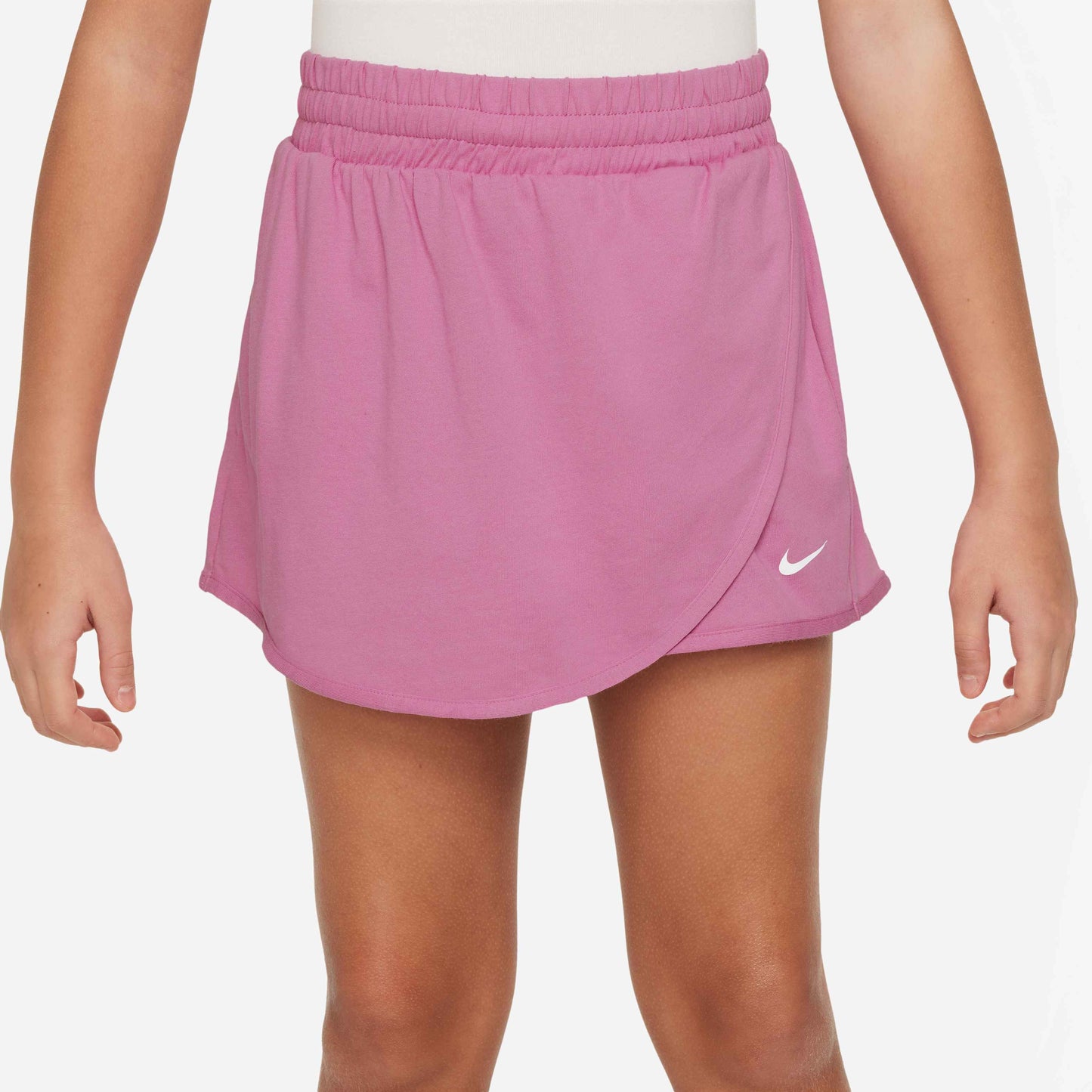 Nike Girl's Dri-FIT Breezy Mid-Rise Skirt - Magic Flamingo White - FN9002-646