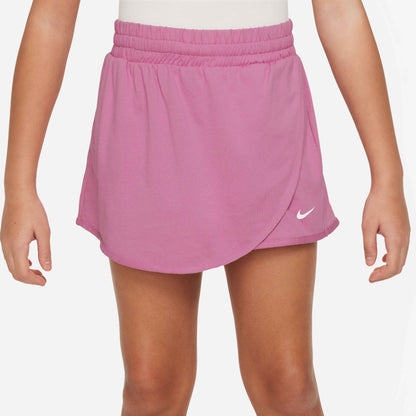 Nike Girl's Dri-FIT Breezy Mid-Rise Skirt - Magic Flamingo White - FN9002-646