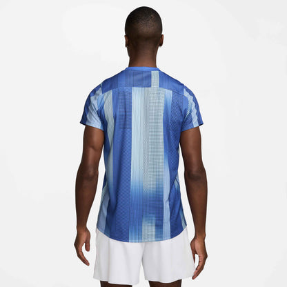 Nike Men's NikeCourt Dri-FIT Victory Top Print - Comet Blue - HM6505-411