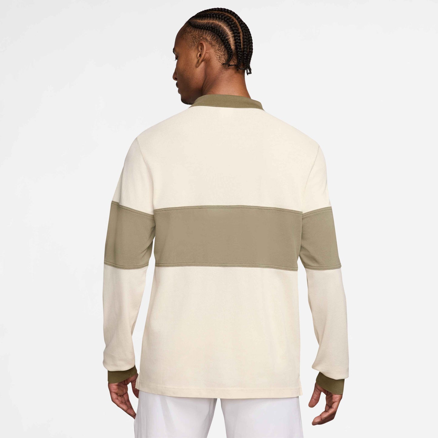 Nike Men's NikeCourt Heritage Long Sleeve Polo - Ivory - HQ1748-110