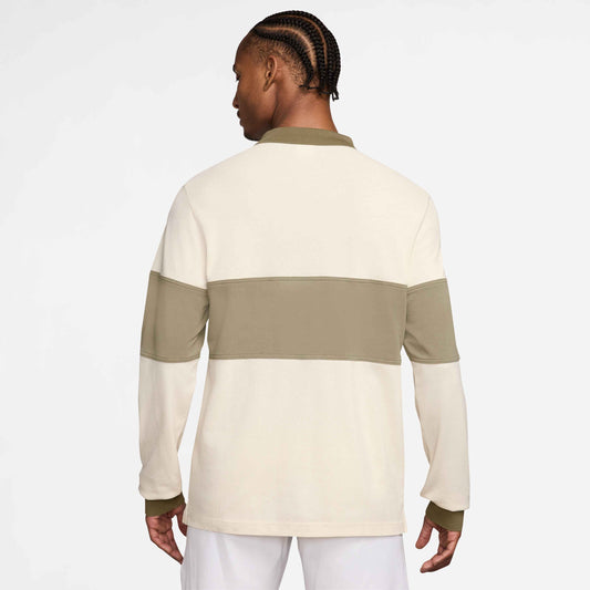Nike Men's NikeCourt Heritage Long Sleeve Polo - Ivory - HQ1748-110