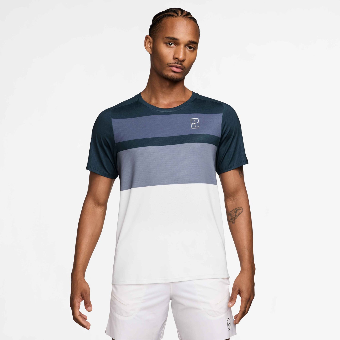 Nike Men's NikeCourt Dri-FIT Advantage Top Print - Navy/White - FZ9845-479