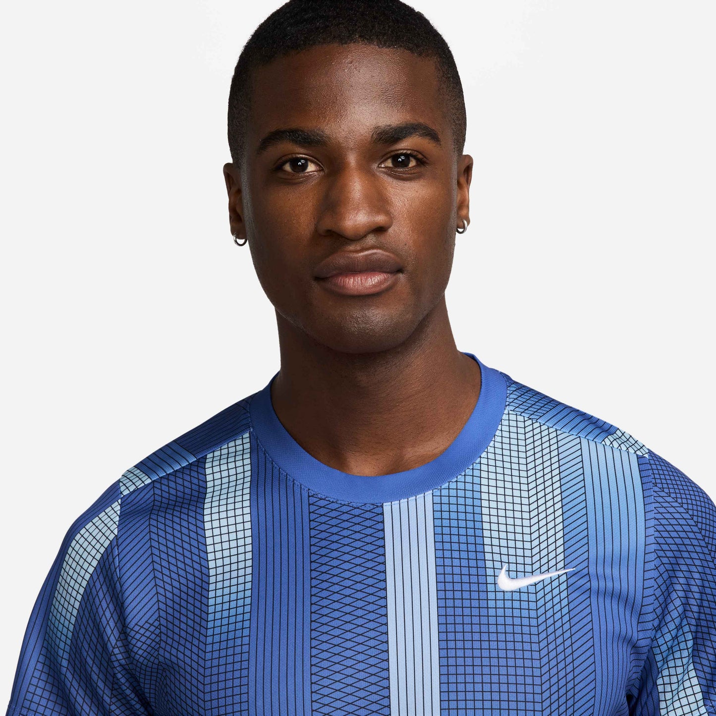 Nike Men's NikeCourt Dri-FIT Victory Top Print - Comet Blue - HM6505-411