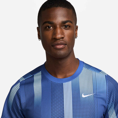 Nike Men's NikeCourt Dri-FIT Victory Top Print - Comet Blue - HM6505-411
