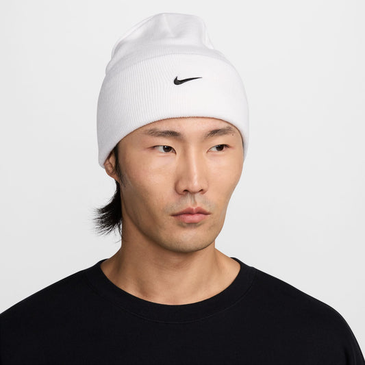 Nike Unisex Peak Beanie Swoosh F24 L - White - HF0187-100