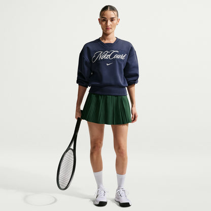 Nike Women's NikeCourt Crt Cltn Flc Crew - Navy - IB0757-410