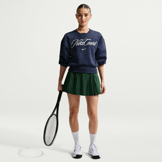 Nike Women's NikeCourt Crt Cltn Flc Crew - Navy - IB0757-410