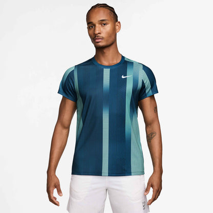 Nike Men's NikeCourt Dri-FIT Victory Top Print - Blue Force - HM6505-415