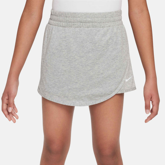 Nike Girl's Dri-FIT Breezy Mid-Rise Skirt - Light Grey - FN9002-063