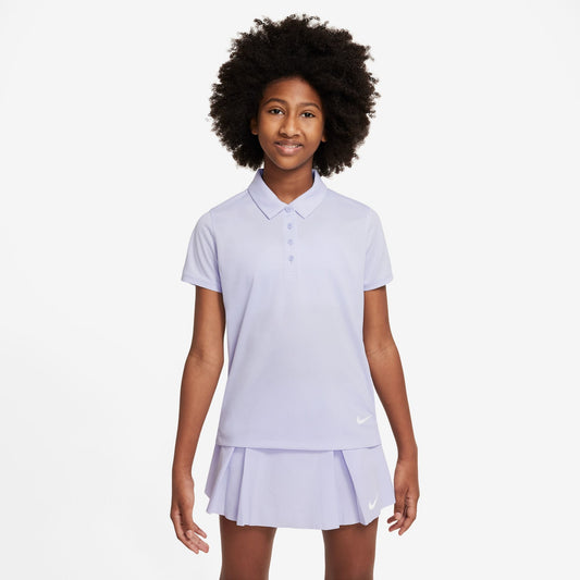 Nike Girl's Dri-FIT Victory Short Sleeve Solid Polo - Oxygen Purple - DN1967-536
