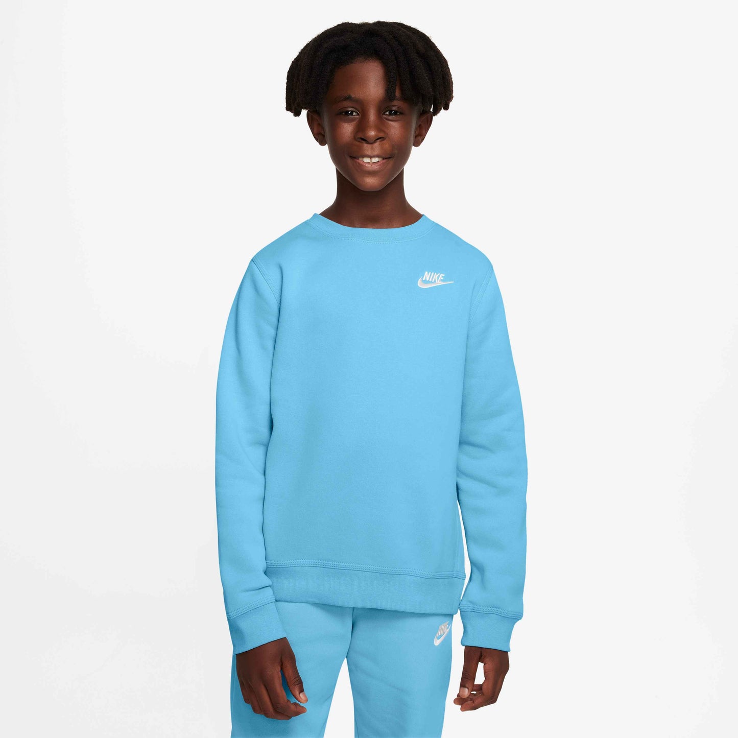 Nike Boy's Sportswear Club Crew - Aquarius Blue White - DX5081-407