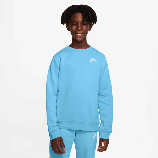 Nike Boy's Sportswear Club Crew - Aquarius Blue White - DX5081-407