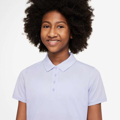 Nike Girl's Dri-FIT Victory Short Sleeve Solid Polo - Oxygen Purple - DN1967-536