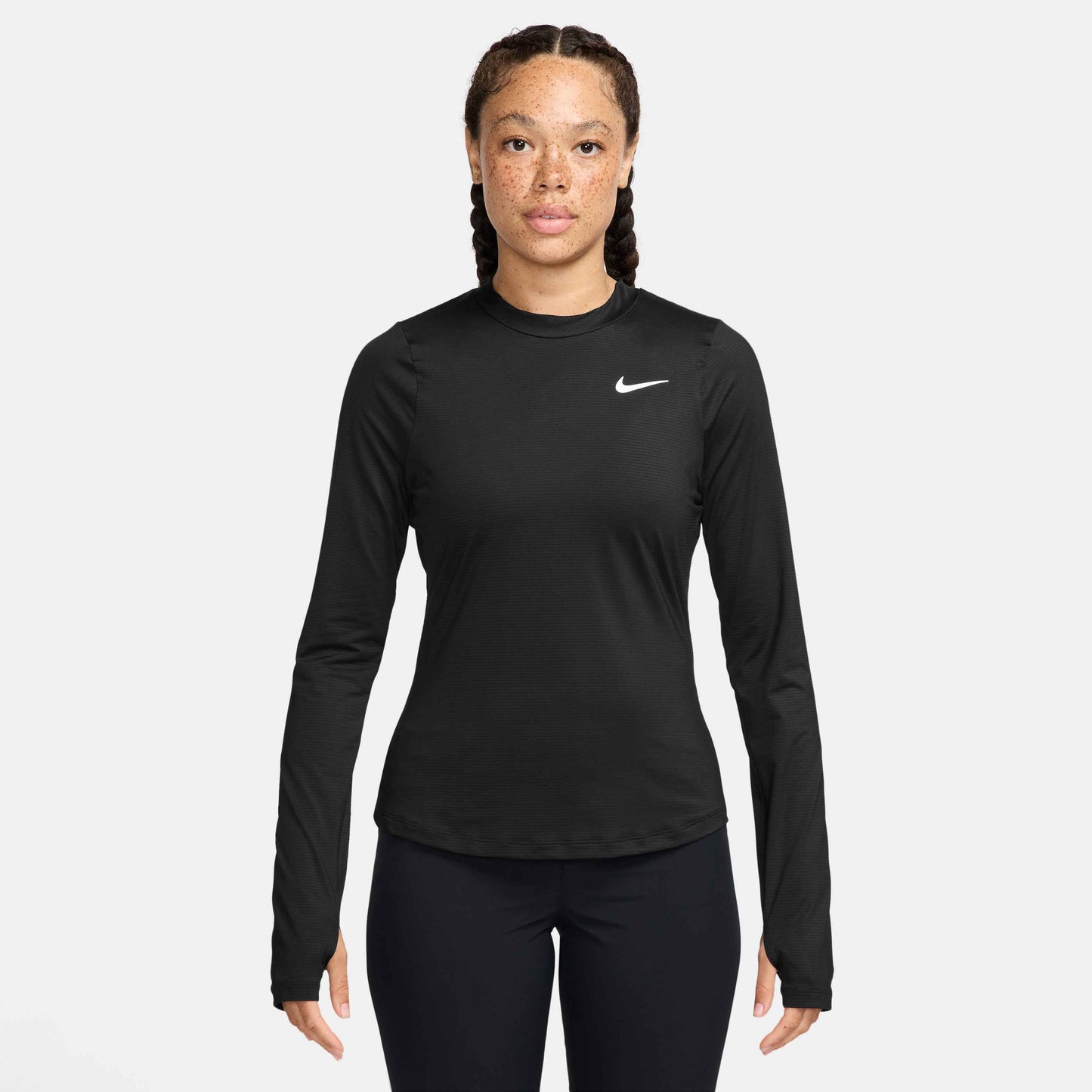 Nike Women's Dri-FIT Victory Long Sleeve Print Top - Black - DH2068-010