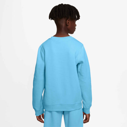 Nike Boy's Sportswear Club Crew - Aquarius Blue White - DX5081-407