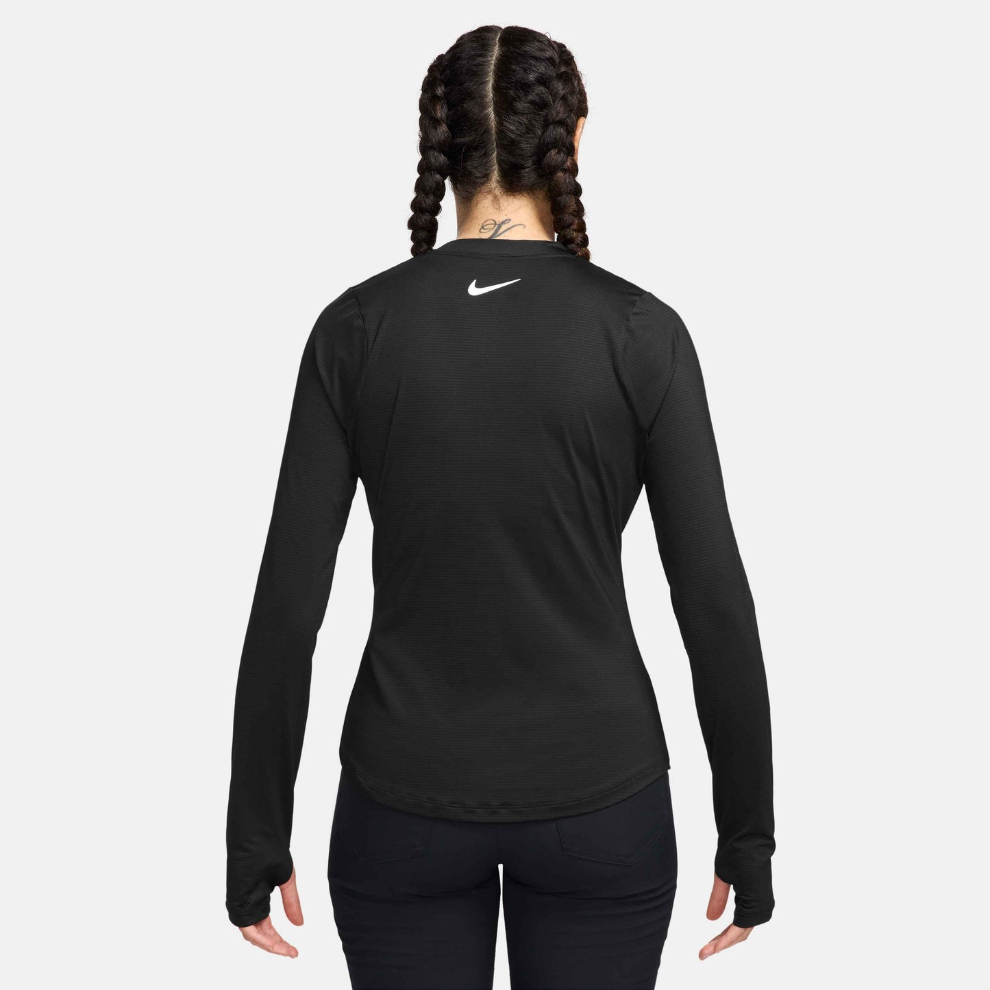 Nike Women's Dri-FIT Victory Long Sleeve Print Top - Black - DH2068-010