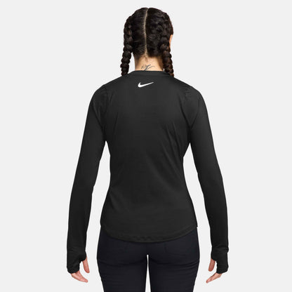 Nike Women's Dri-FIT Victory Long Sleeve Print Top - Black - DH2068-010