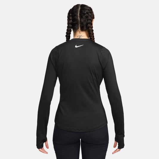 Nike Women's Dri-FIT Victory Long Sleeve Print Top - Black - DH2068-010