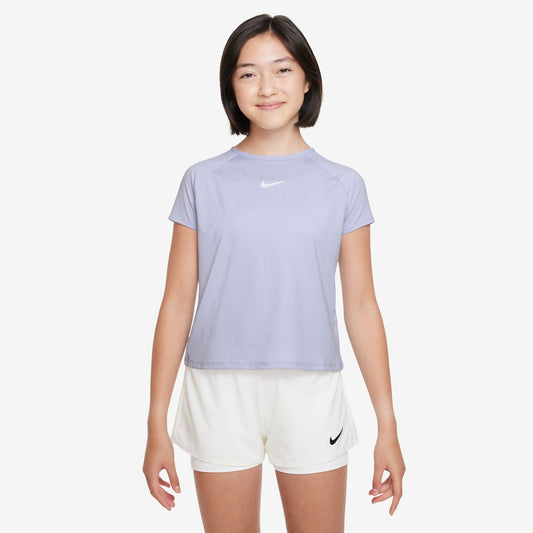Nike Girl's NikeCourt Victory Dri-FIT Top Short Sleeve - Oxygen Purple - CV7567-536