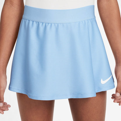 Nike Girl's NikeCourt Dri-FIT Victory Flouncy Skirt - Psychic Blue White - CV7575-422