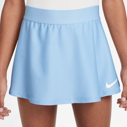 Nike Girl's NikeCourt Dri-FIT Victory Flouncy Skirt - Psychic Blue White - CV7575-422