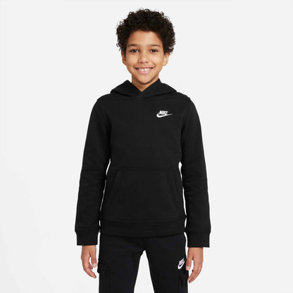 Nike Boy's Sportwear Hoodie Pull-Over Club - Black White - BV3757-011