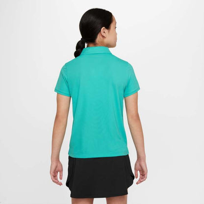 Nike Girl's Dri-FIT Victory Short Sleeve Solid Polo - Washed Teal - DN1967-392