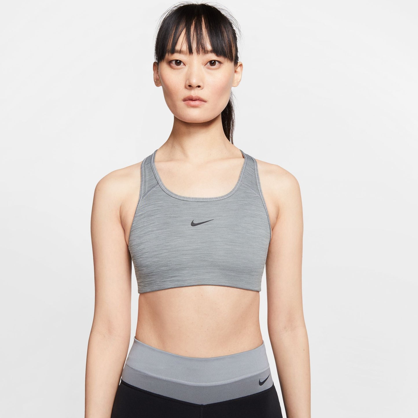 Nike Swoosh Women's Medium-Support Bra - Smoke Grey Htr Black - BV3636-084
