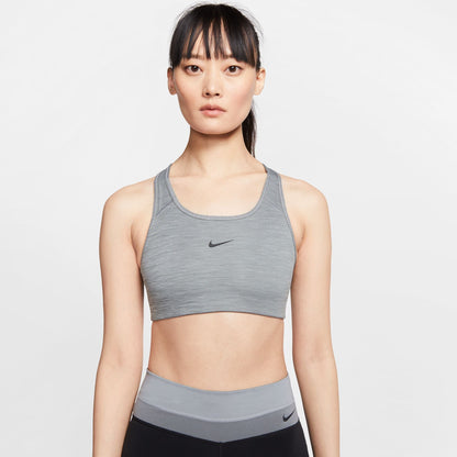 Nike Swoosh Women's Medium-Support Bra - Smoke Grey Htr Black - BV3636-084