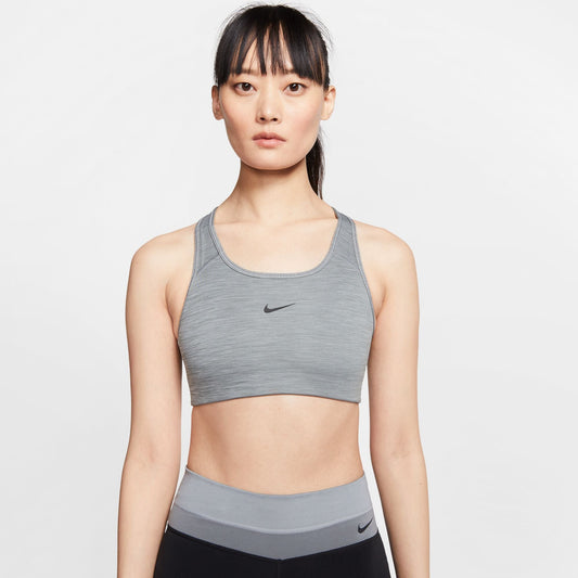 Nike Swoosh Women's Medium-Support Bra - Smoke Grey Htr Black - BV3636-084