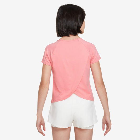 Nike Girl's NikeCourt Victory Dri-FIT Top Short Sleeve - Coral Chalk Coral Chalk White - CV7567-611