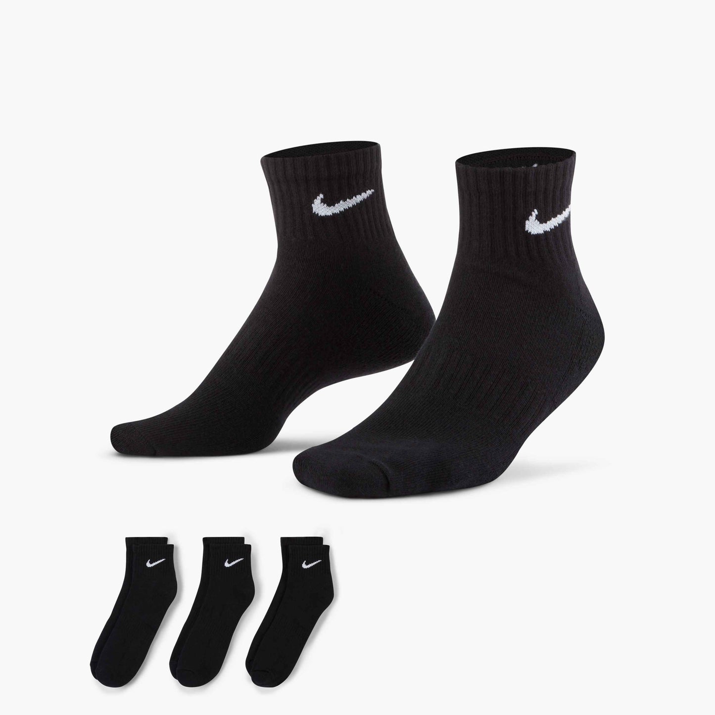 Nike Unisex Everyday Cush Ankle 3pr - Black - SX7667-010