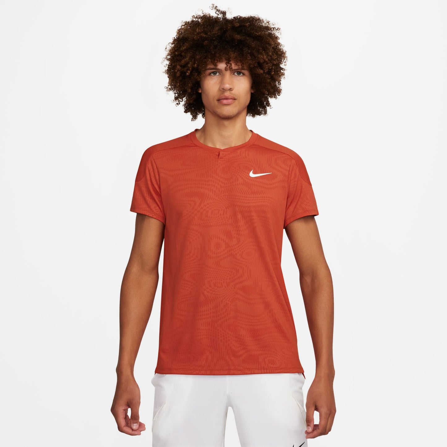 NikeCourt Slam Men's Dri-FIT Tennis Top - Rust Factor White - FD5261-811