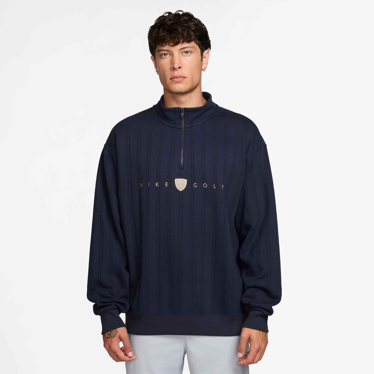 Nike Men's Therma-FIT 1 2 Zip Top Over Size - Navy - II0770-419