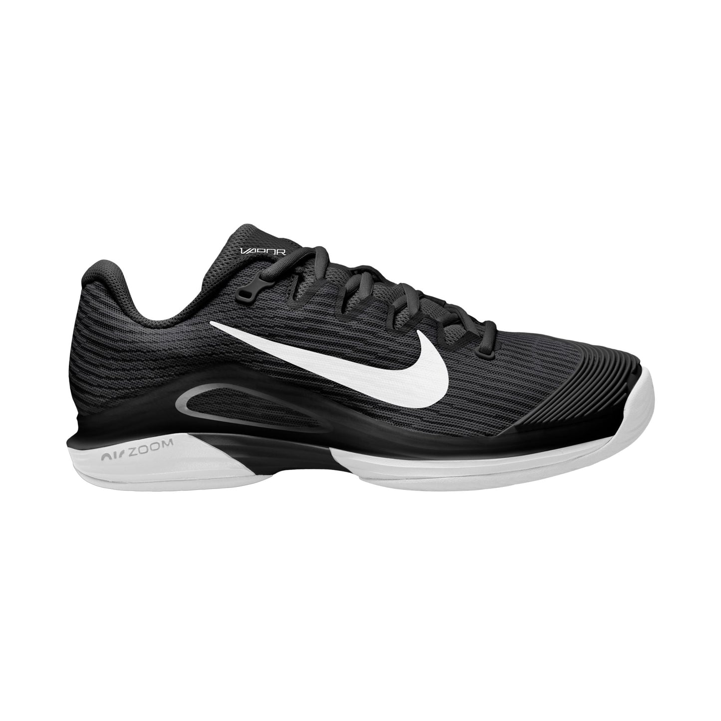 Nike Vapor 12 Women's Hard Court Tennis Shoes - Black White-Dk Smoke Grey - FV5554-001