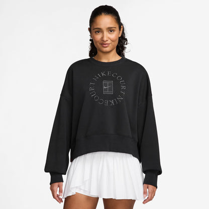 NikeCourt Heritage Phoenix Fleece Women's Over-Sized Crew-Neck Sweatshirt - Black - HJ8988-010