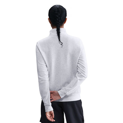 Nike Women's Sportswear Club Fleece Quater Zip - Birch Heather Black - DQ5838-051