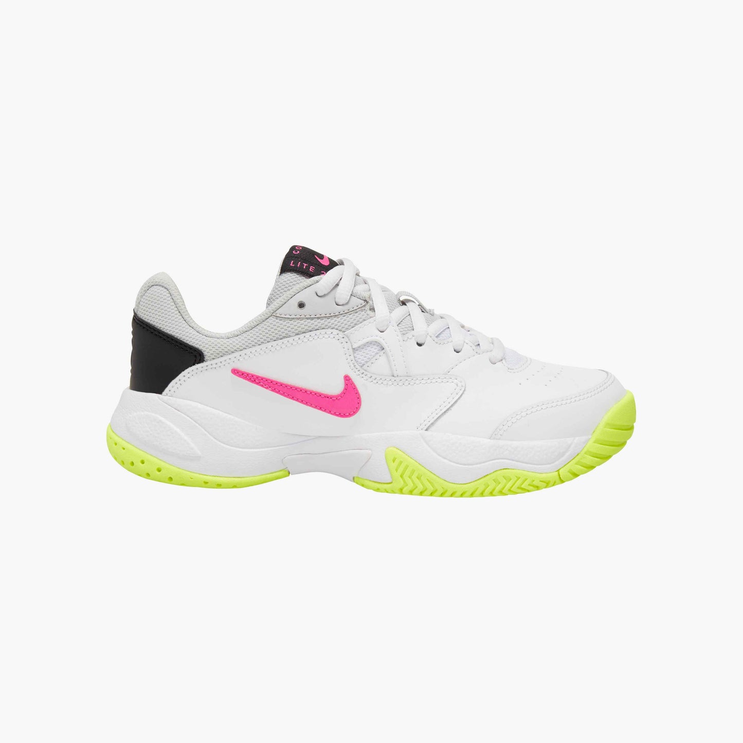 Nike Kids Hard Court Nike court Jr. Lite 2 - White/Fuchsia-Lime-Grey  - CD0440-107